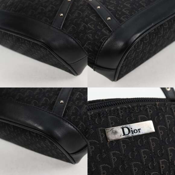 DIOR Trotter Canvas Hand Bag Black Silver - Picture 11 of 12